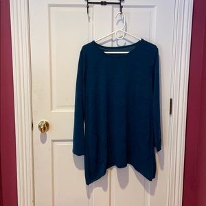 Oversized peacock blue sweater dress